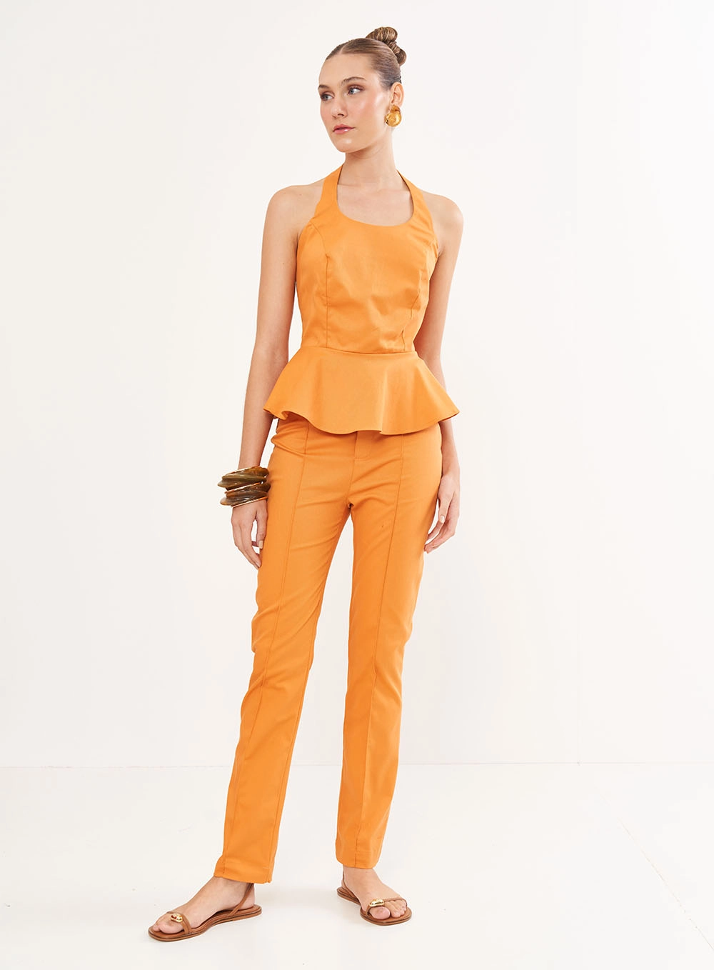 Blusa Frente Única Estruturada - Riviera Laranja