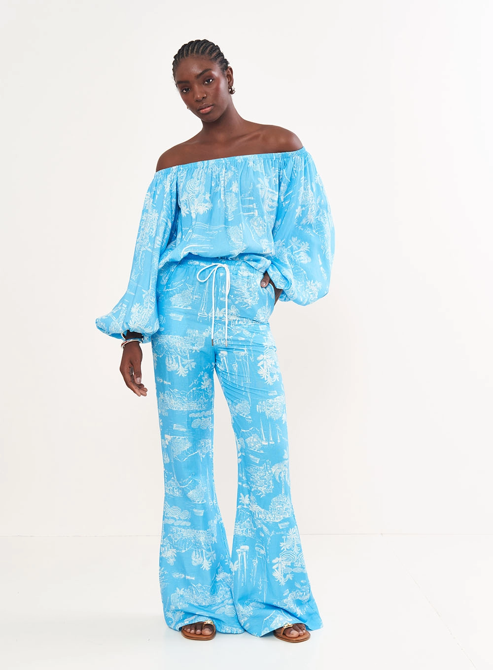 Blusa Comfort Em Linho Estampado Estampados