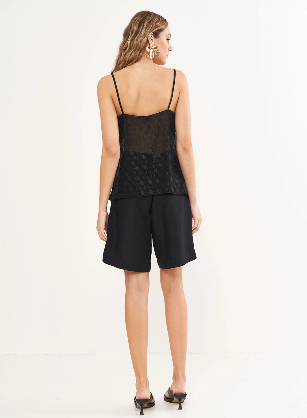 Blusa Loose Em Tule Preto