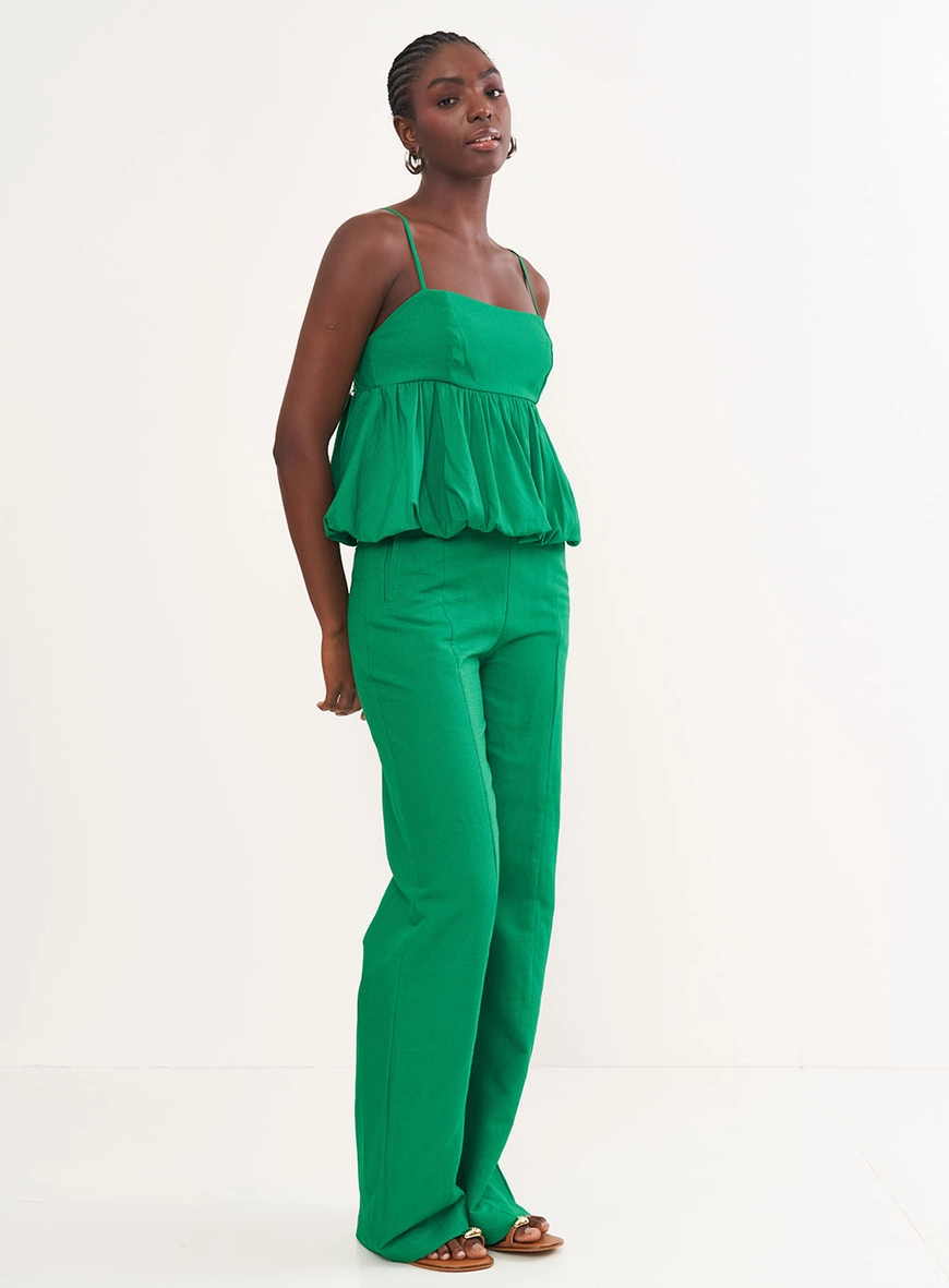 Blusa Linho Com Detalhe Balonê