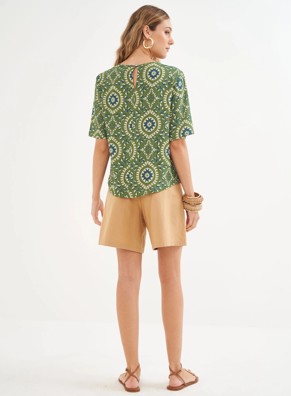 Blusa Estampada Manga Curta Estampados