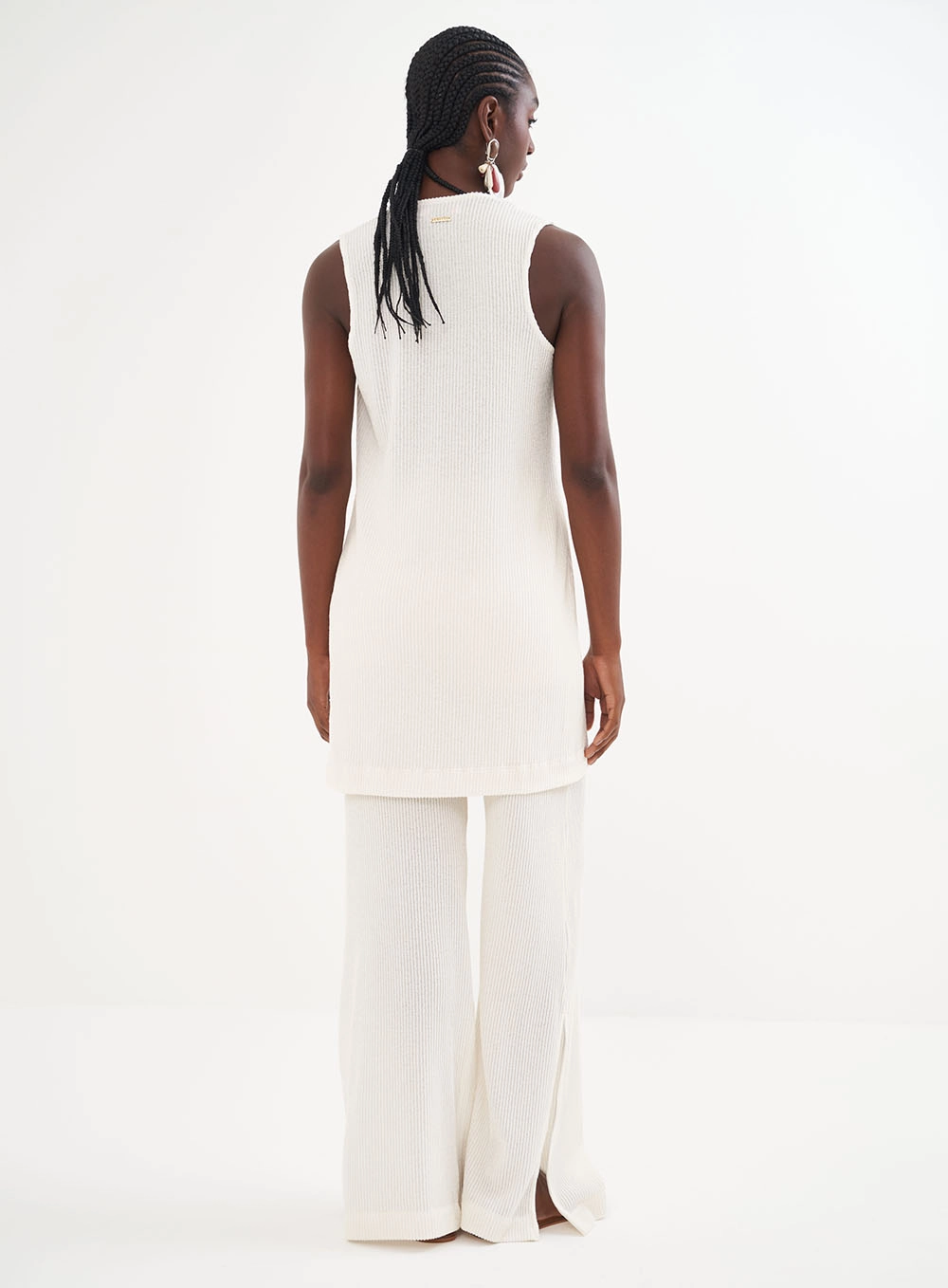 Blusa Canelada Alongada - Riviera Off Shell