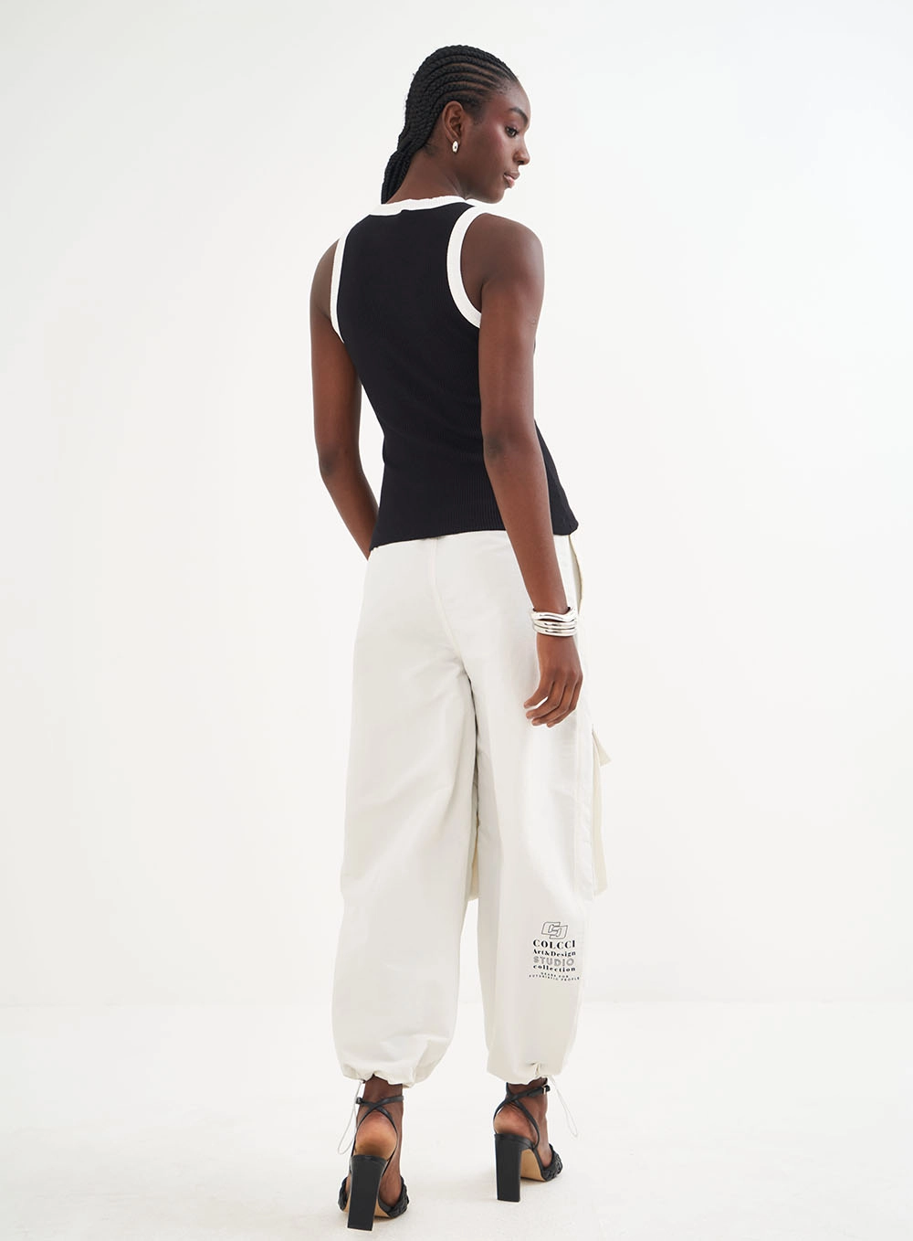 Blusa Slim Canelada Contrast Preto