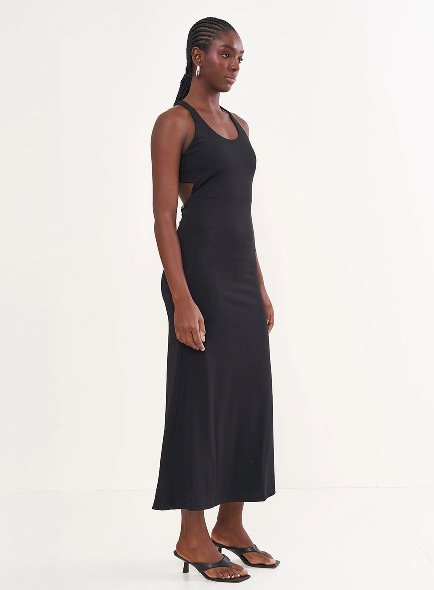 Vestido Midi Justo Com Transpasse Costas | Colcci