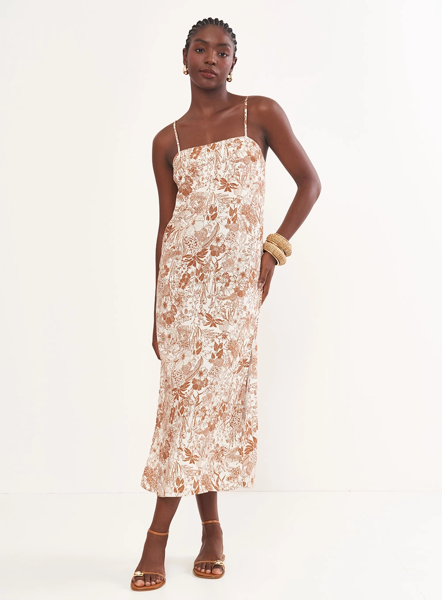 Vestido Estampado Midi