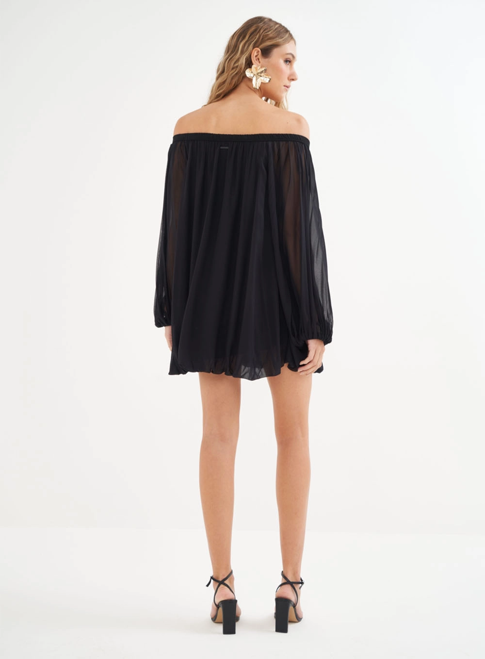 Vestido Balonê Ombro A Ombro Preto