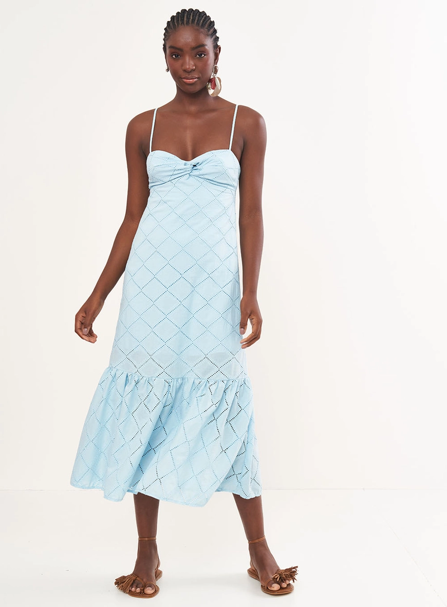Vestido Laise Midi Alças Finas