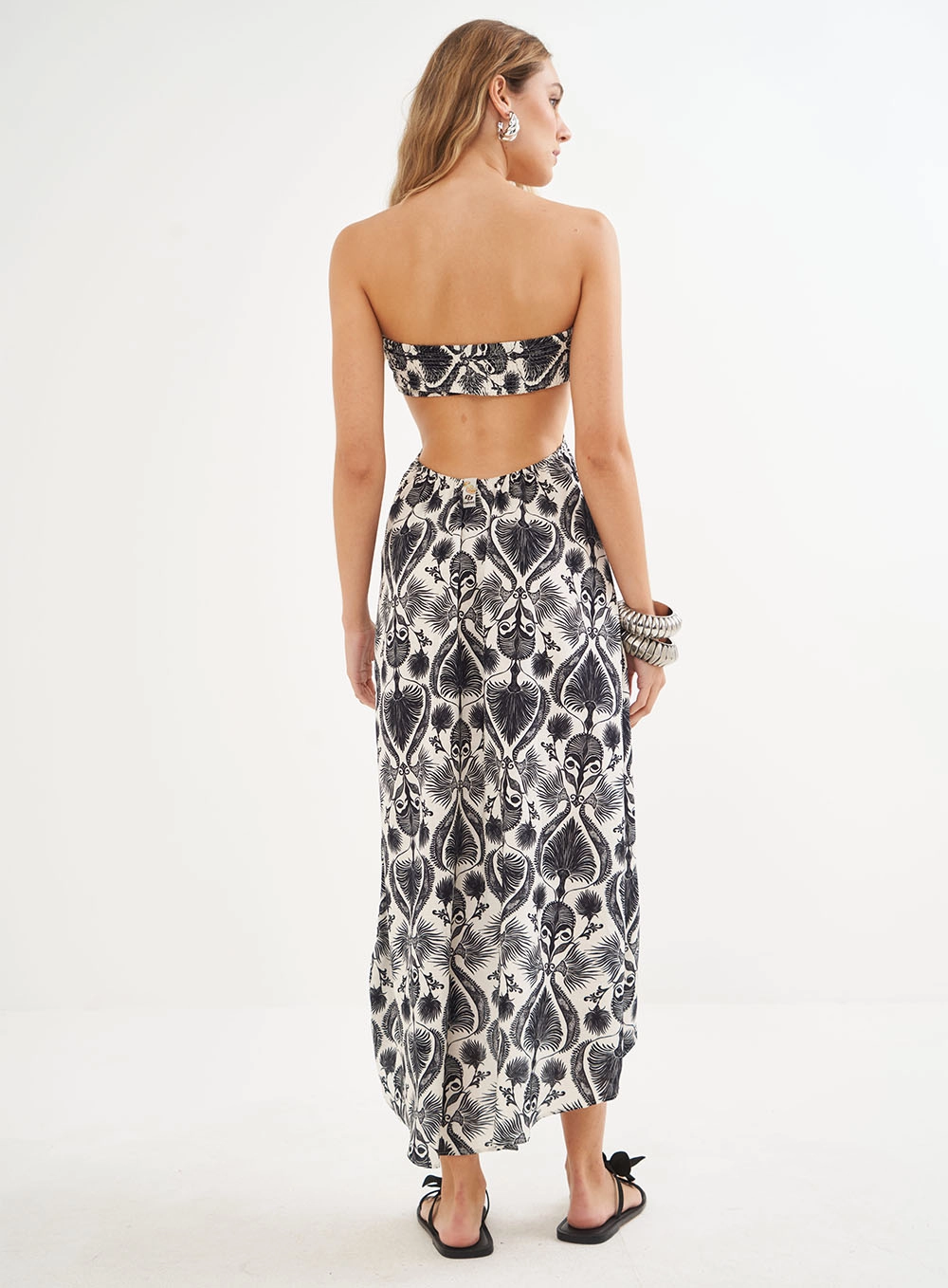 Vestido Estampado Assimétrico Sem Alças - Riviera Estampados