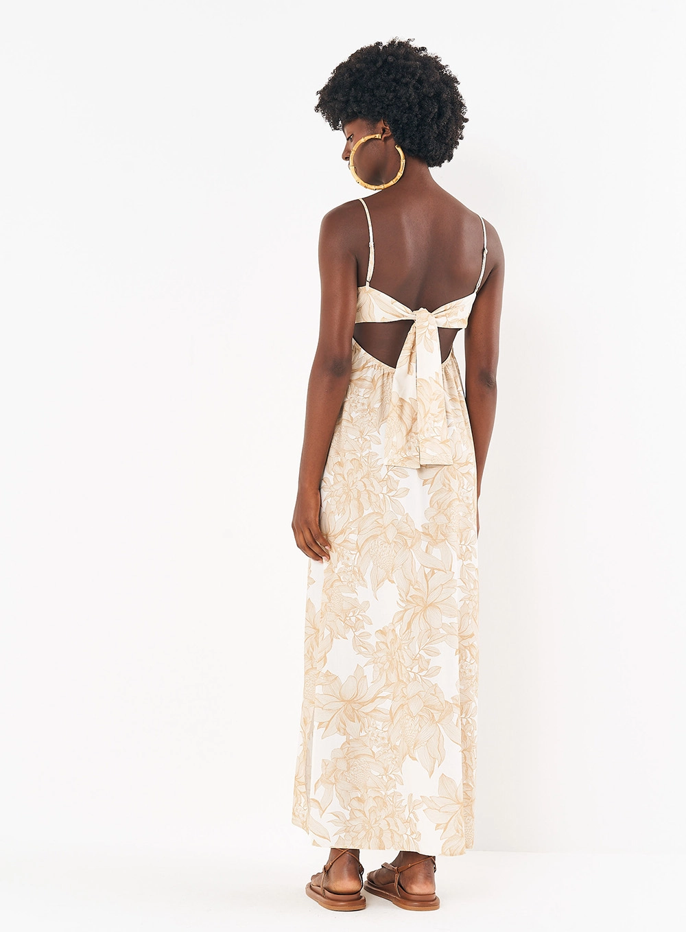 Vestido Estampado Longo Floral Com Fenda Estampados