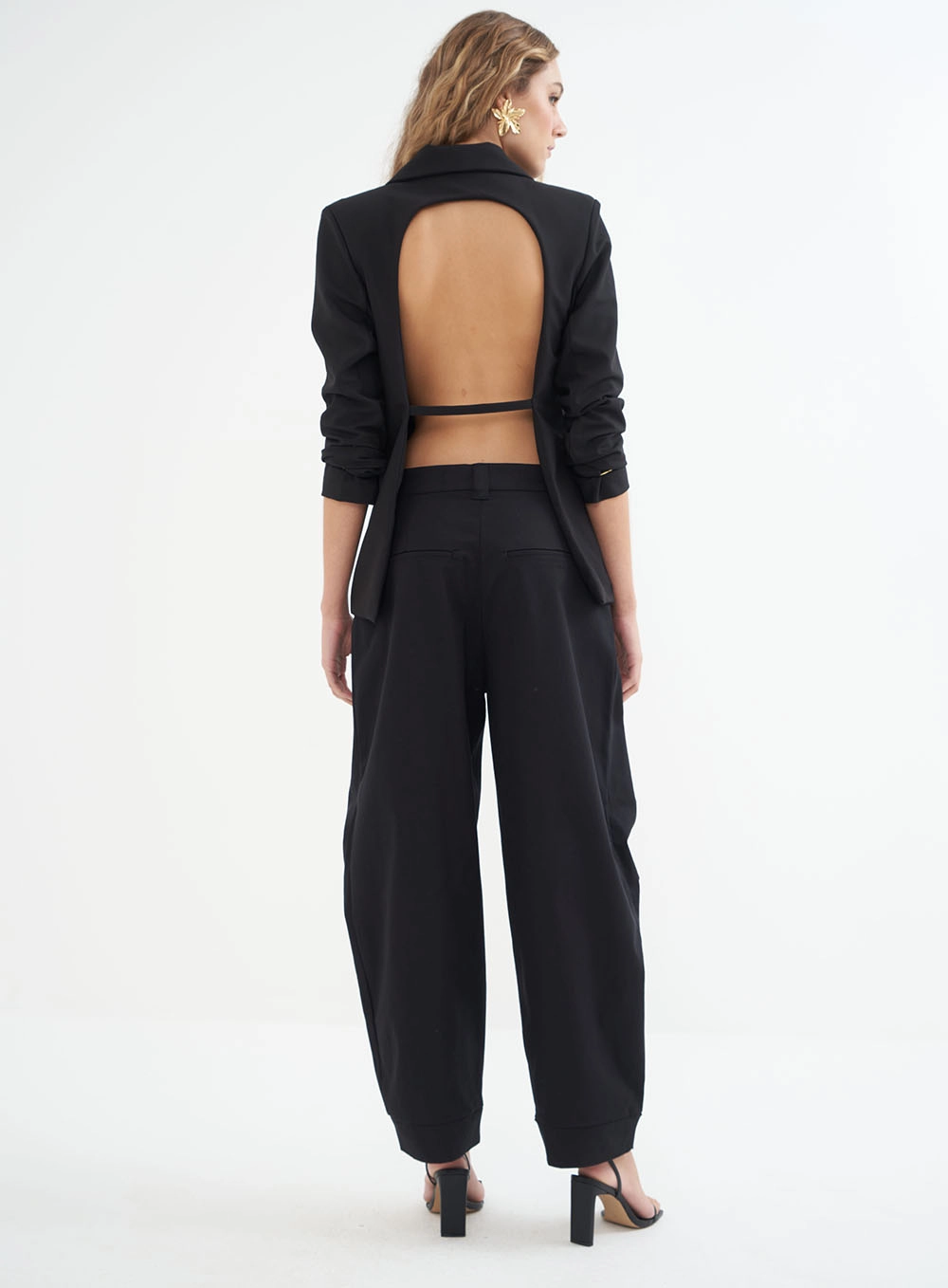 Blazer Feminino Frente Única Preto