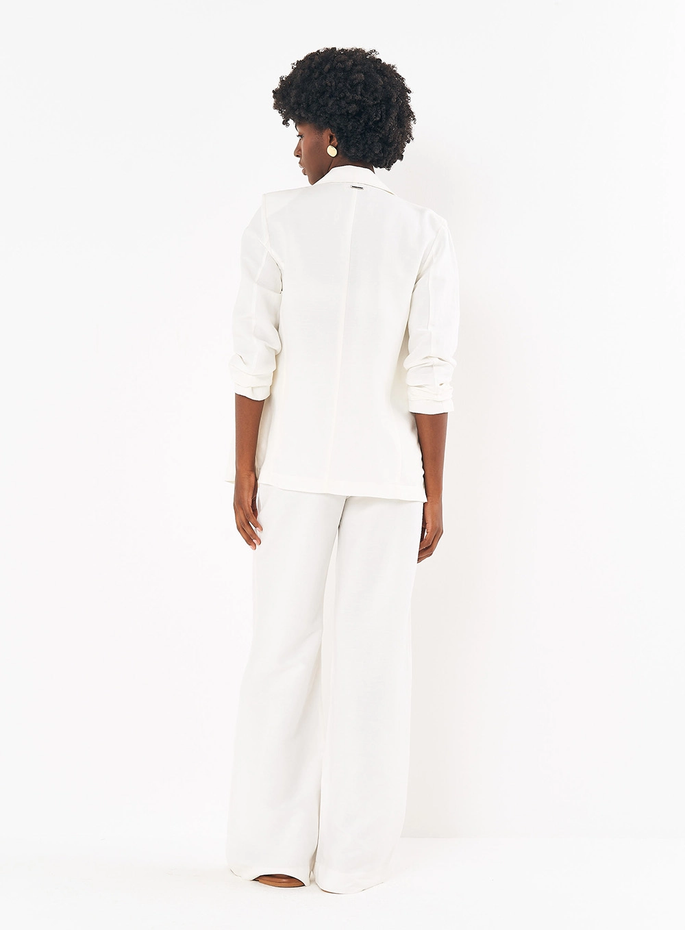 Blazer Feminino Alfaiataria Em Linho Off Shell