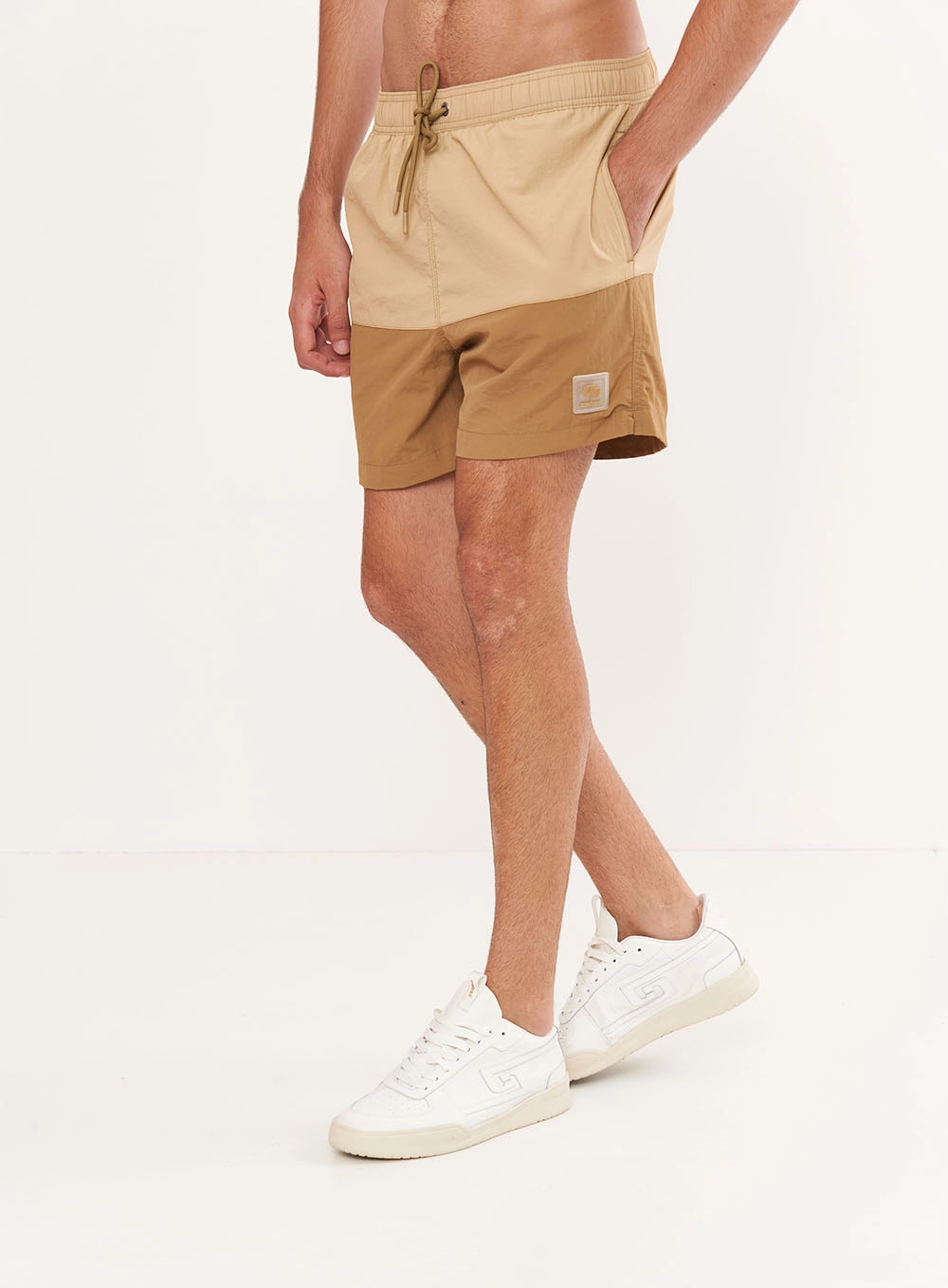 Beachshort Duo Color Com Amarração Bege