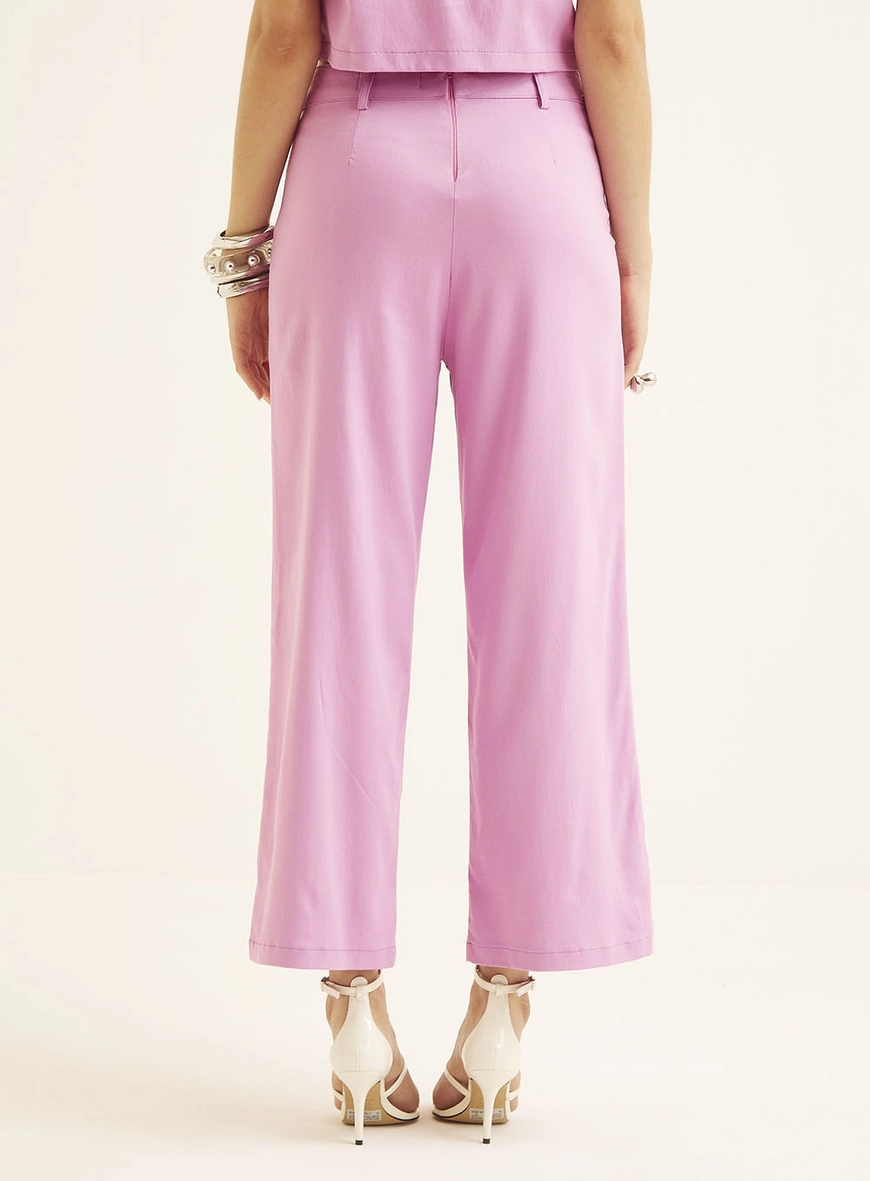 Calça Feminina Reta Cintura Alta Roxo 9