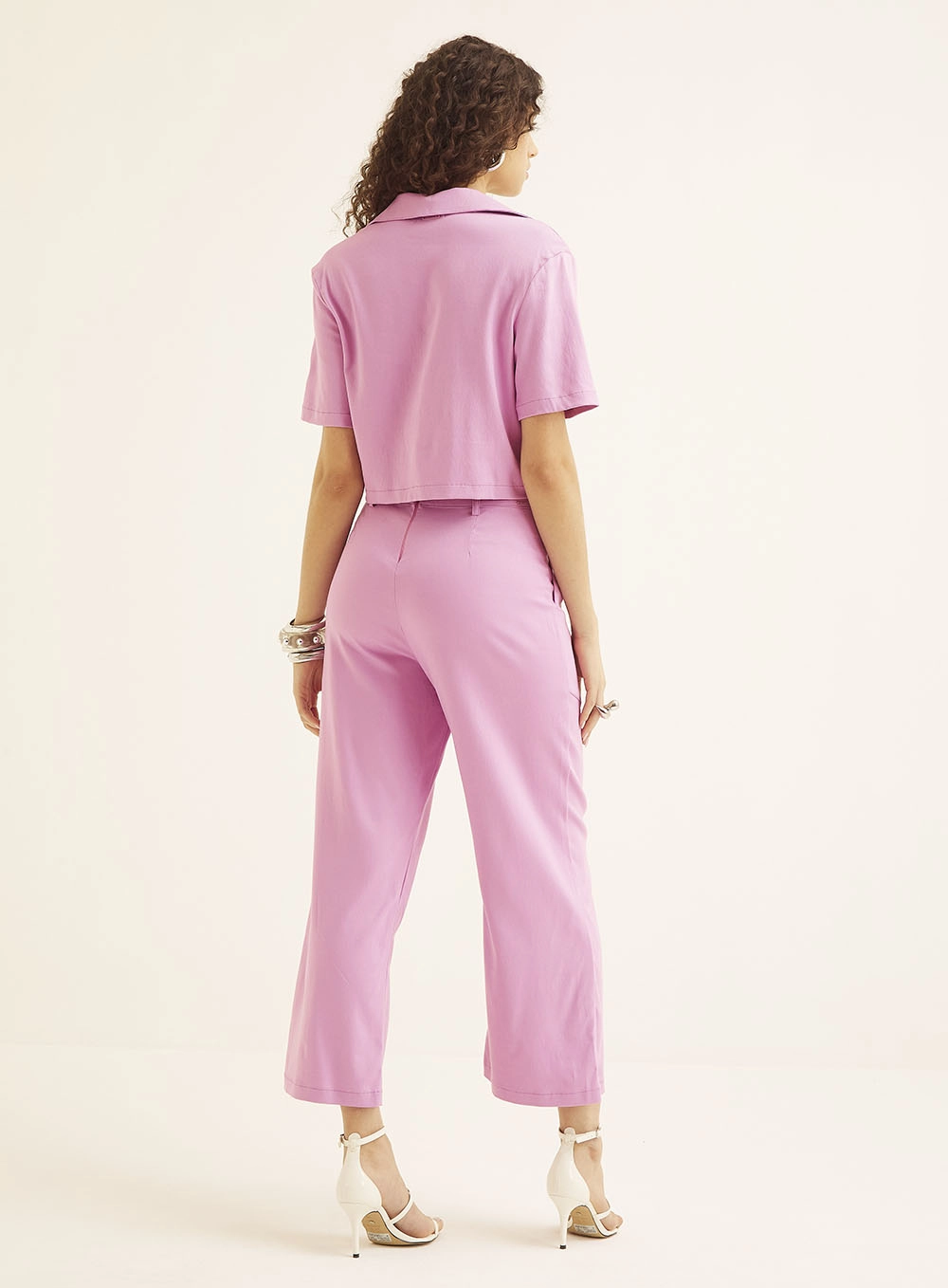 Calça Feminina Reta Cintura Alta Roxo 10