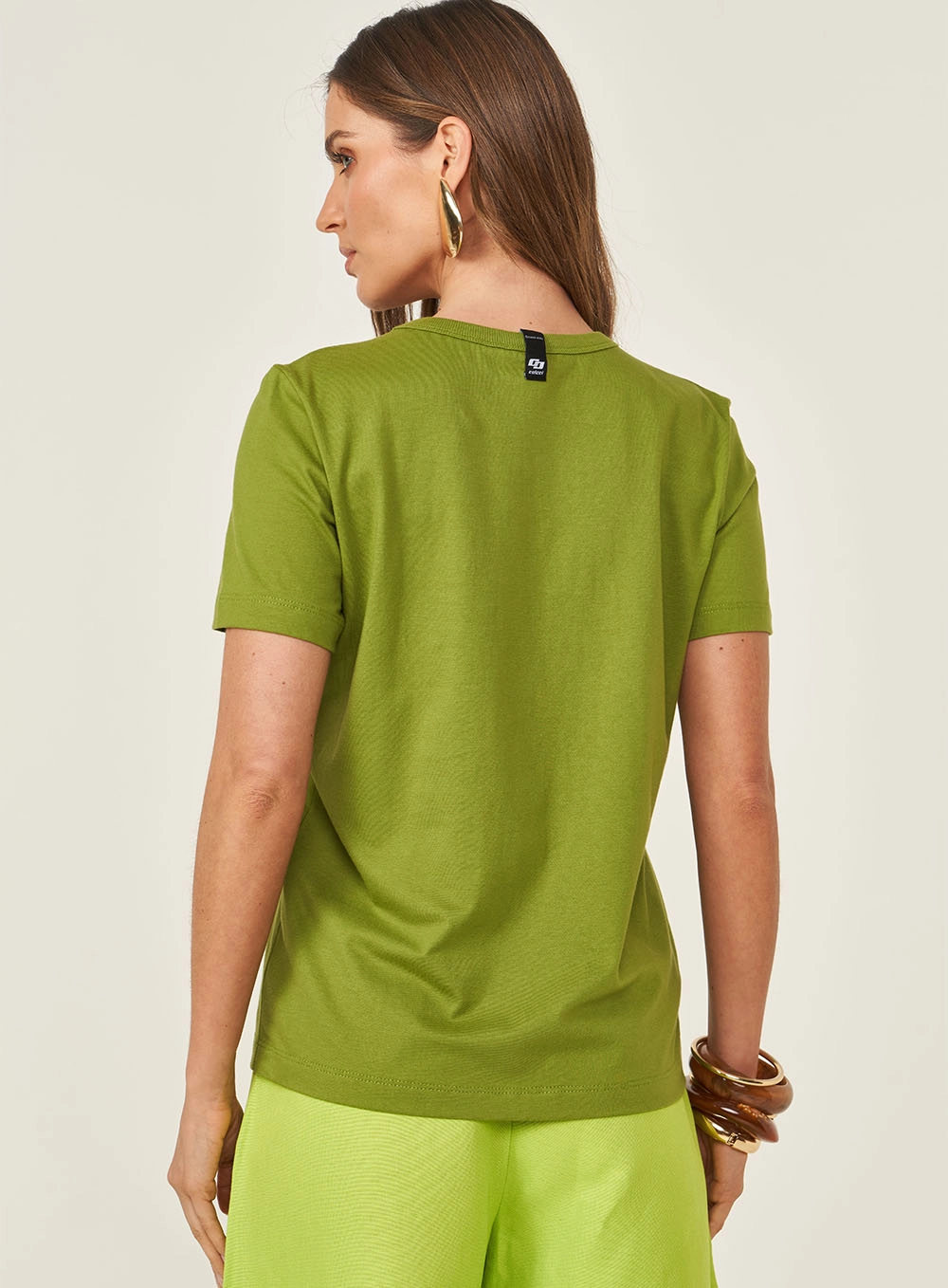 Camiseta Manga Curta Com Estampa Verde