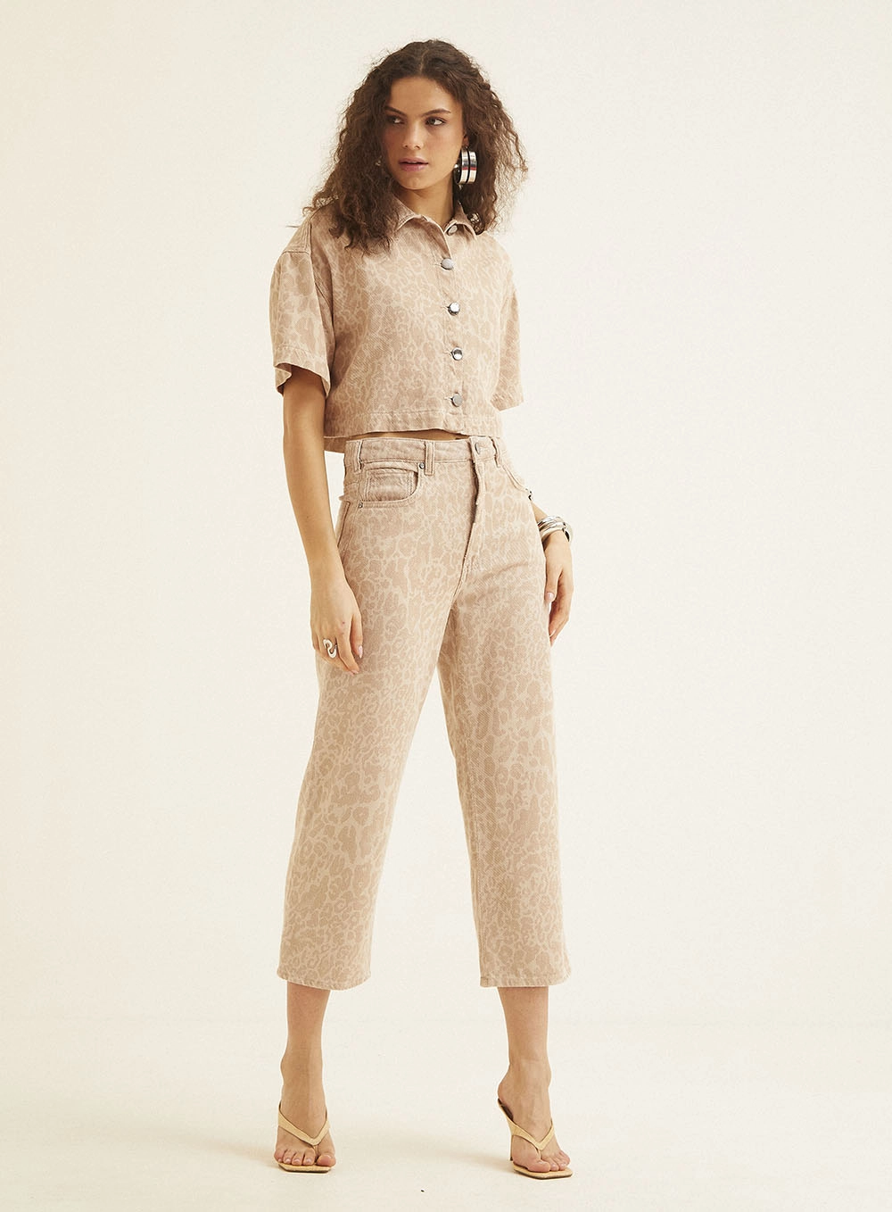Calça Sarja  Feminina Over Estampada Estampados 1