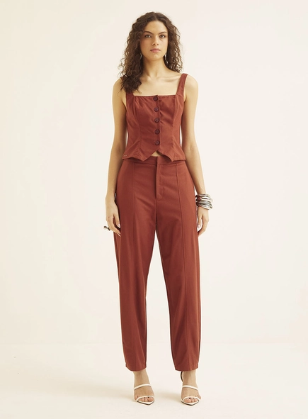 Calça Alfaiataria Com Detalhe E Bolso Faca