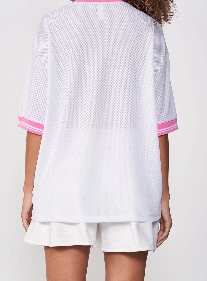 Camiseta Feminina Super Oversized Decote V Branco 2