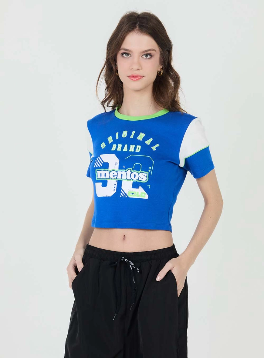 Camiseta Baby Look Com Contraste Off 1