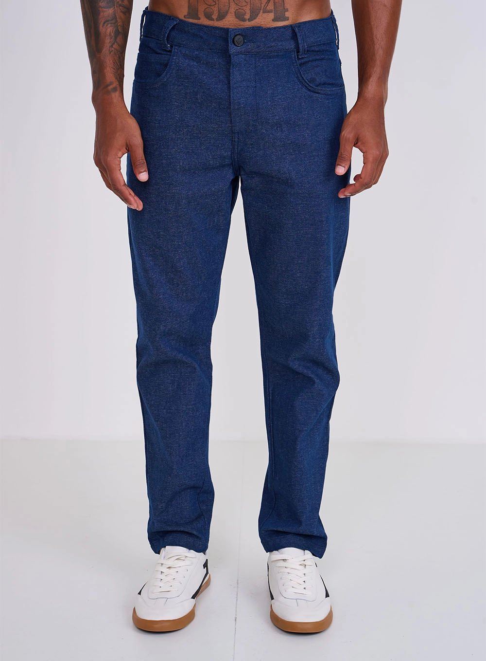 Calça Em Sarja New Chino Azul