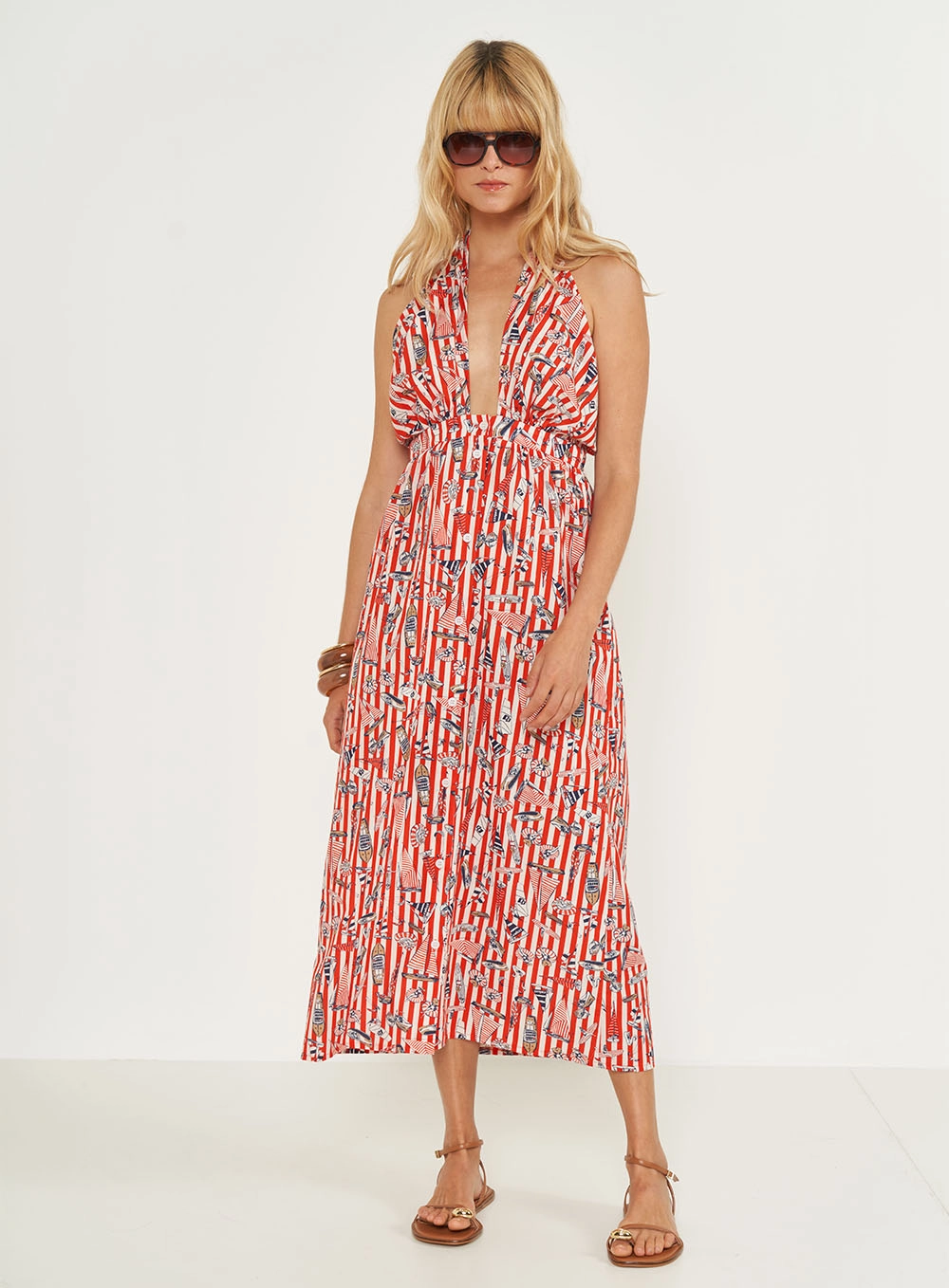 Vestido Estampado Loose Frente Única Estampados