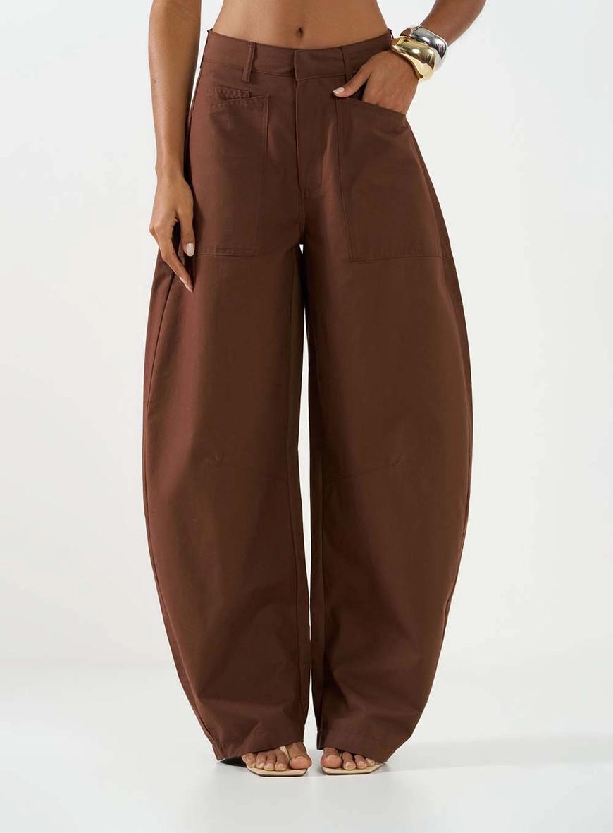 Calça Alfaiataria Ballon Marrom 2