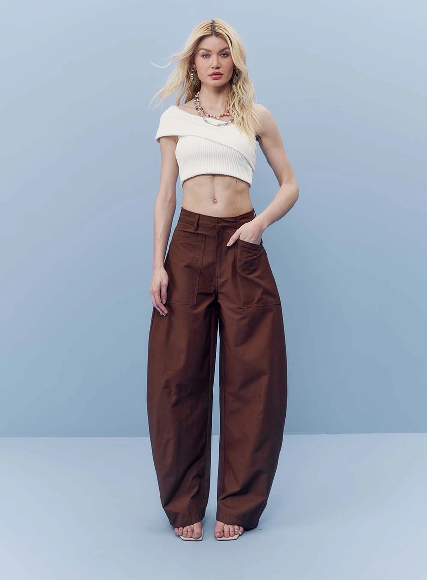 Calça Alfaiataria Ballon Marrom 5