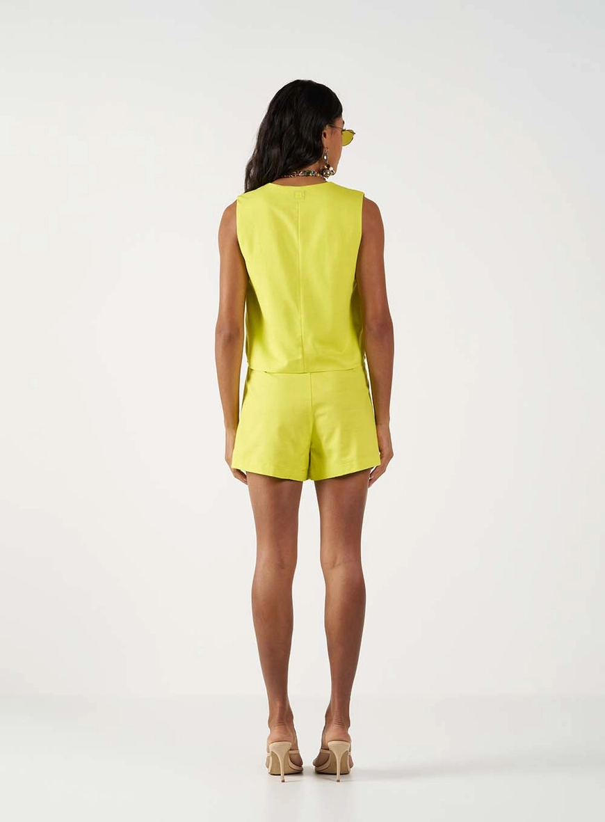 Short Alfaiataria Comfort Curto Amarelo 4