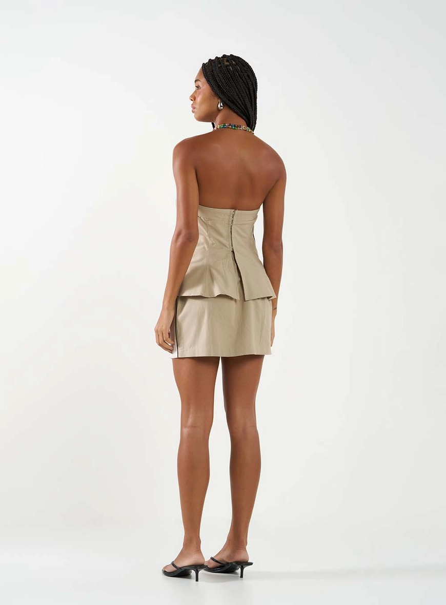 Saia Slim Com Faixa Lateral Bege 4