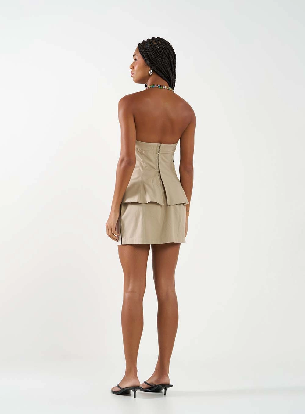 Saia Slim Com Faixa Lateral Bege 4