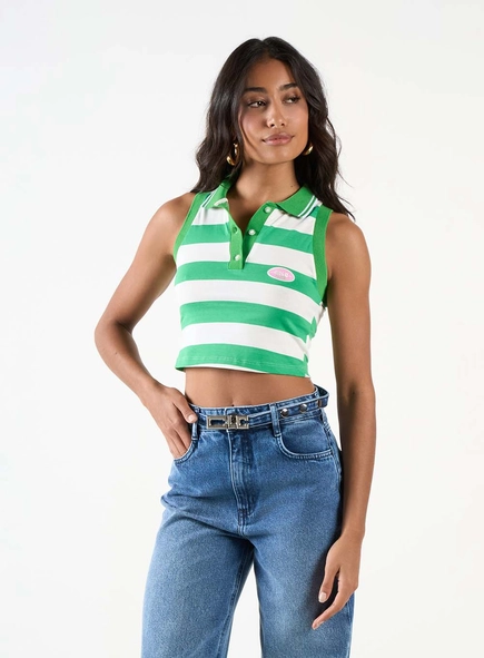 Blusa Polo Small Listrada Curta