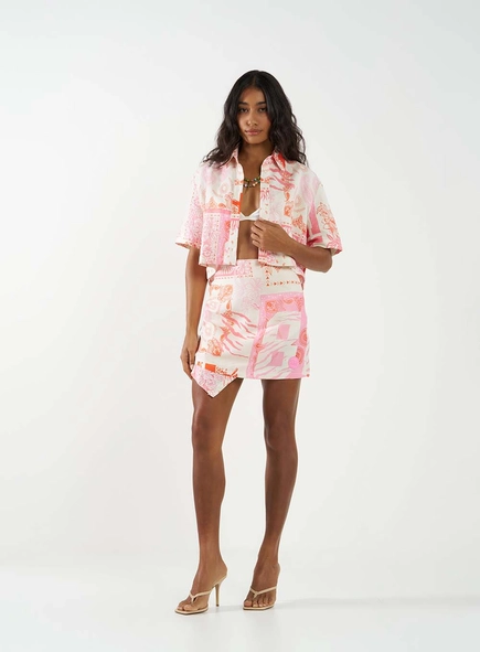 Camisa Boy Linho Estampada