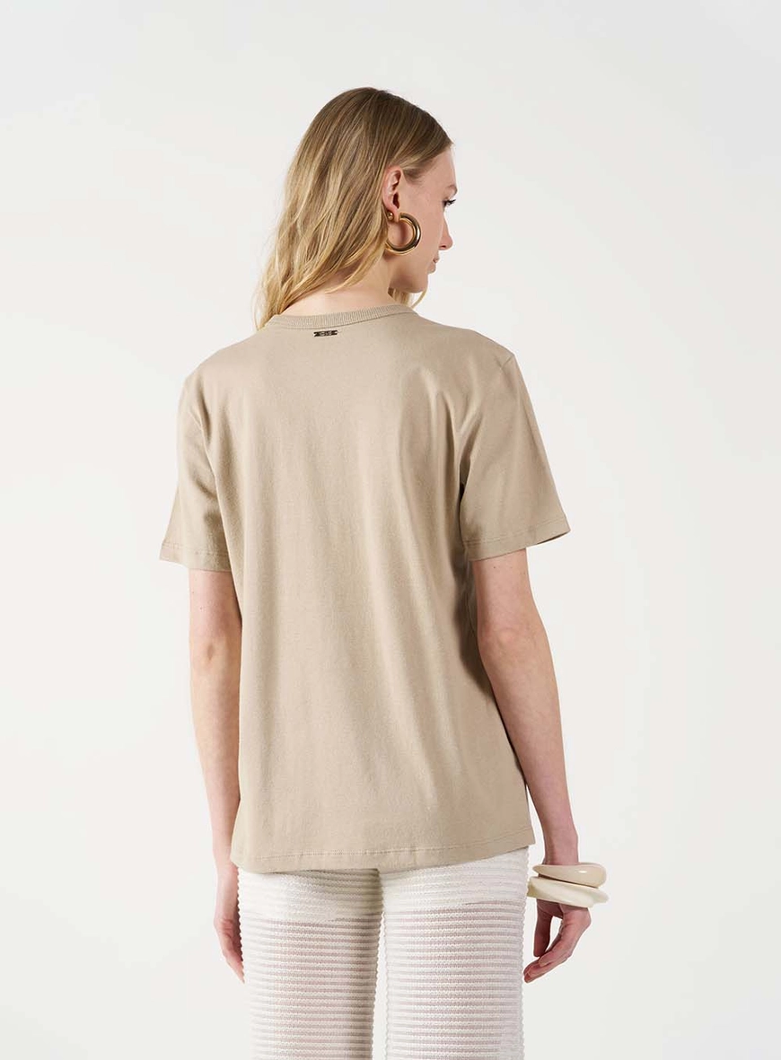 Camiseta Feminina Estampada Bege 3