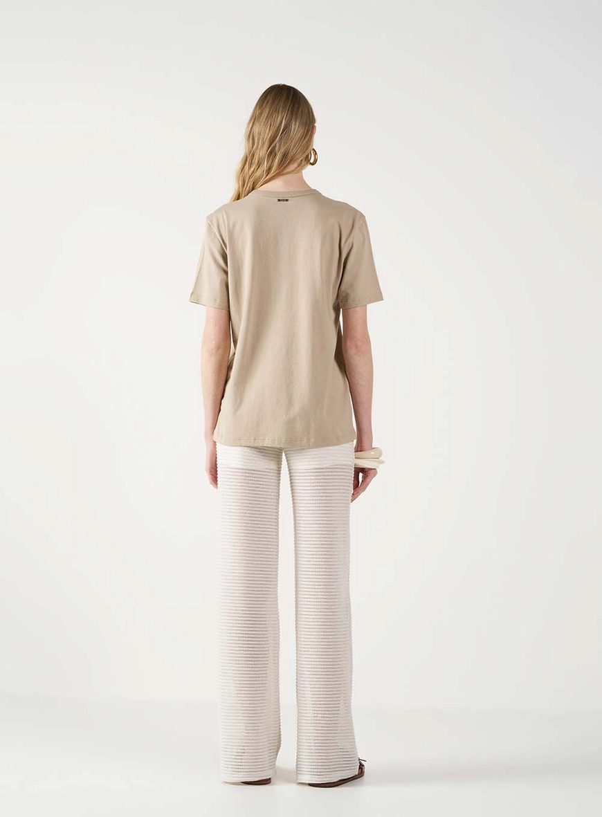 Camiseta Feminina Estampada Bege 4