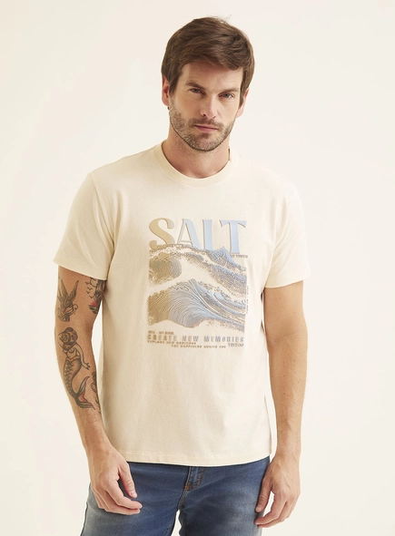 Camiseta Masculina Com Estampa Em Alto Relevo