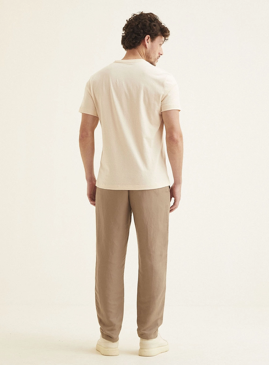 Camiseta Masculina Fit Com Estampa Bege 5