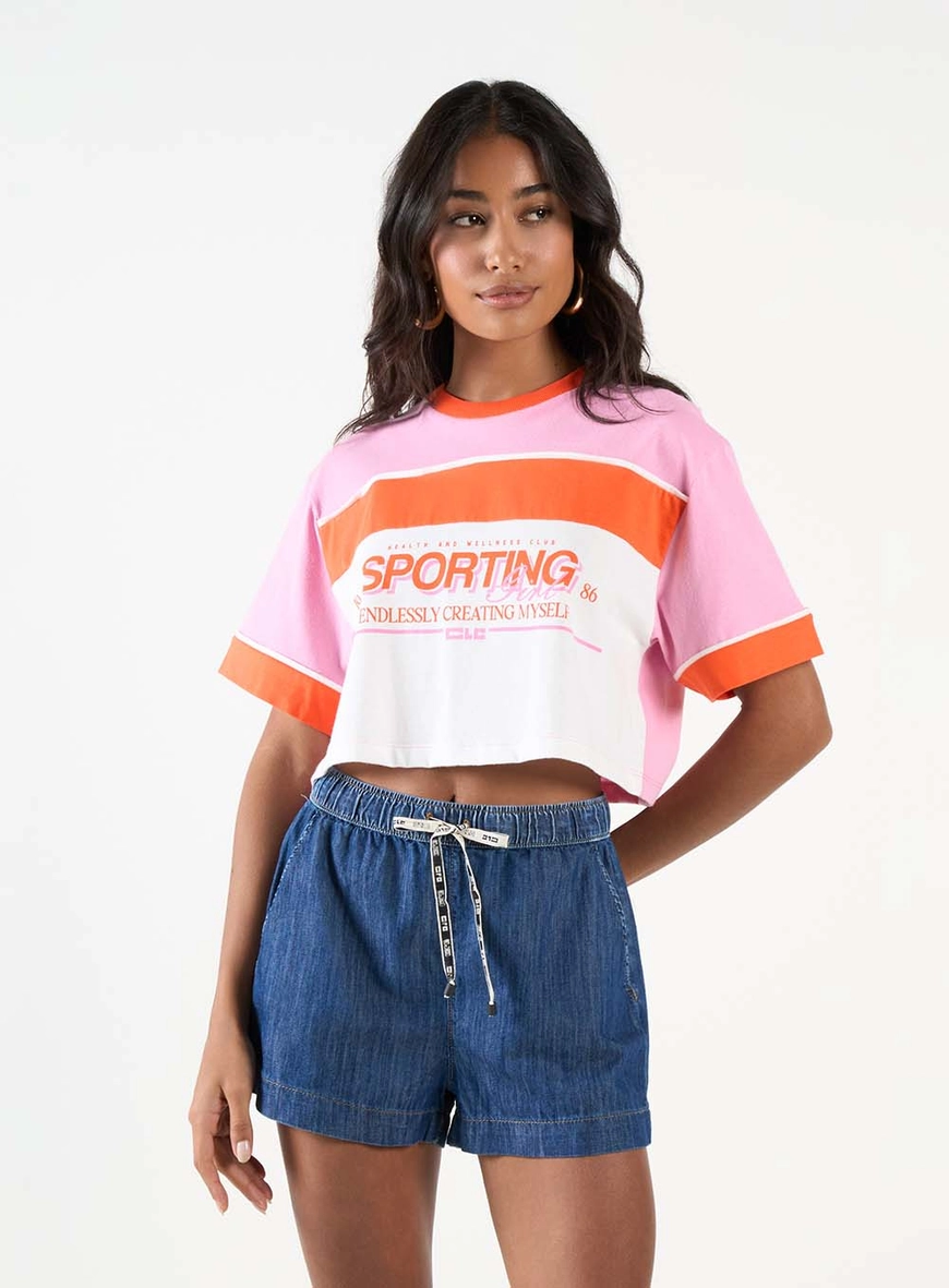 Camiseta Feminina Box Básica Rosa 1
