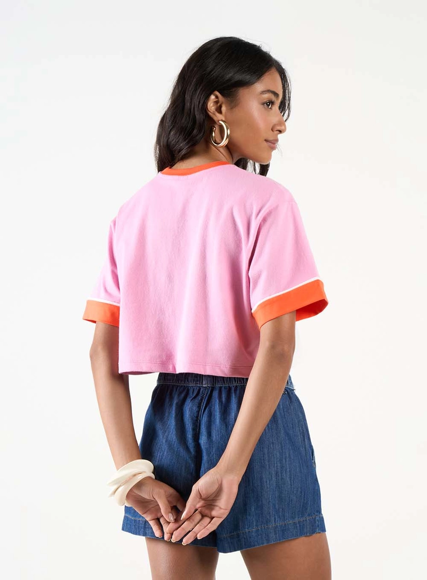 Camiseta Feminina Box Básica Rosa 4