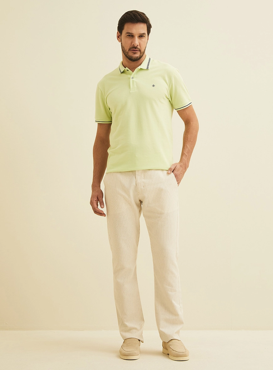 Calça Masculina Reta Listrada Estampados