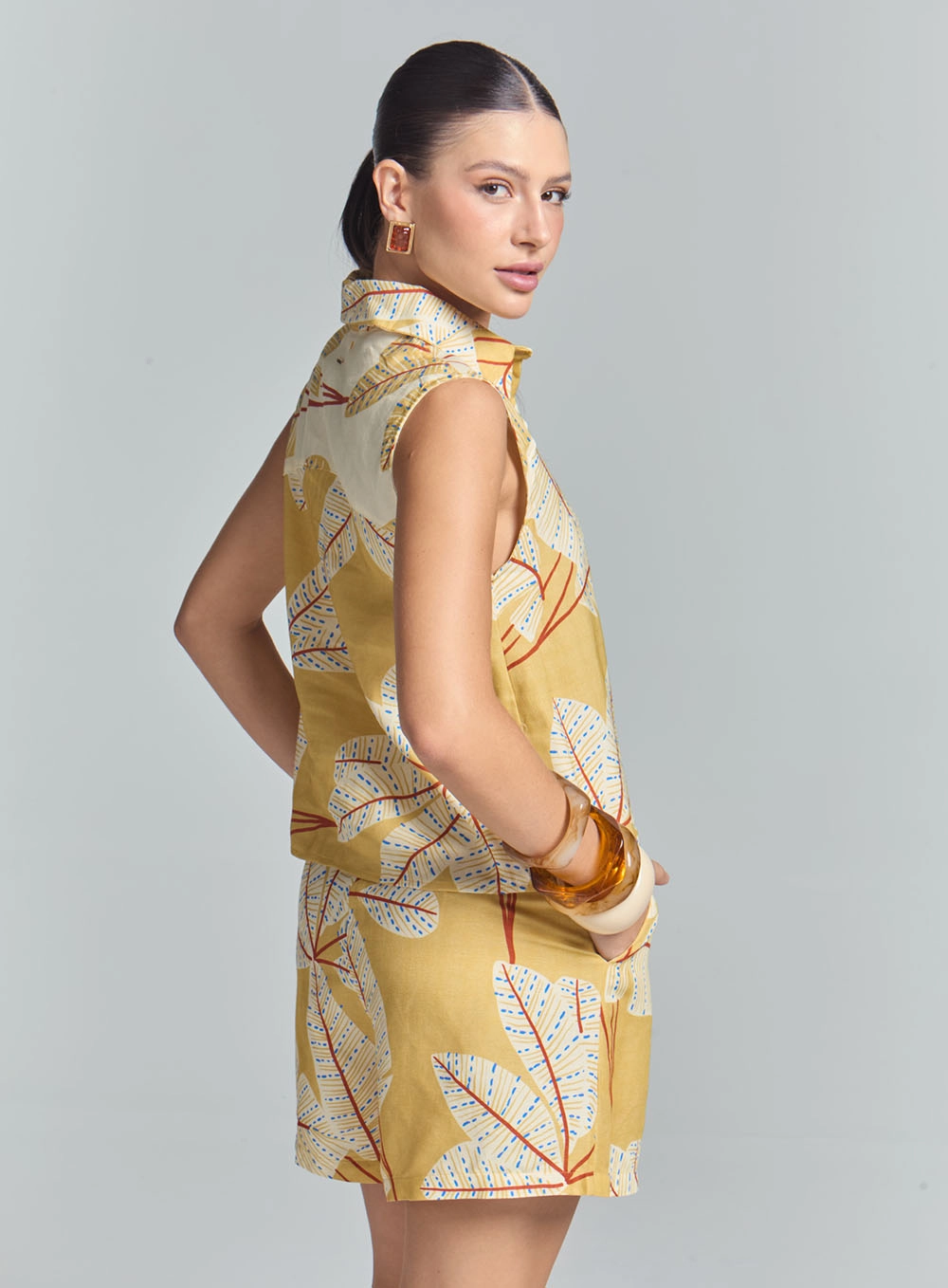 Camisa Feminina Estampada De Alfaiataria Estampados 3