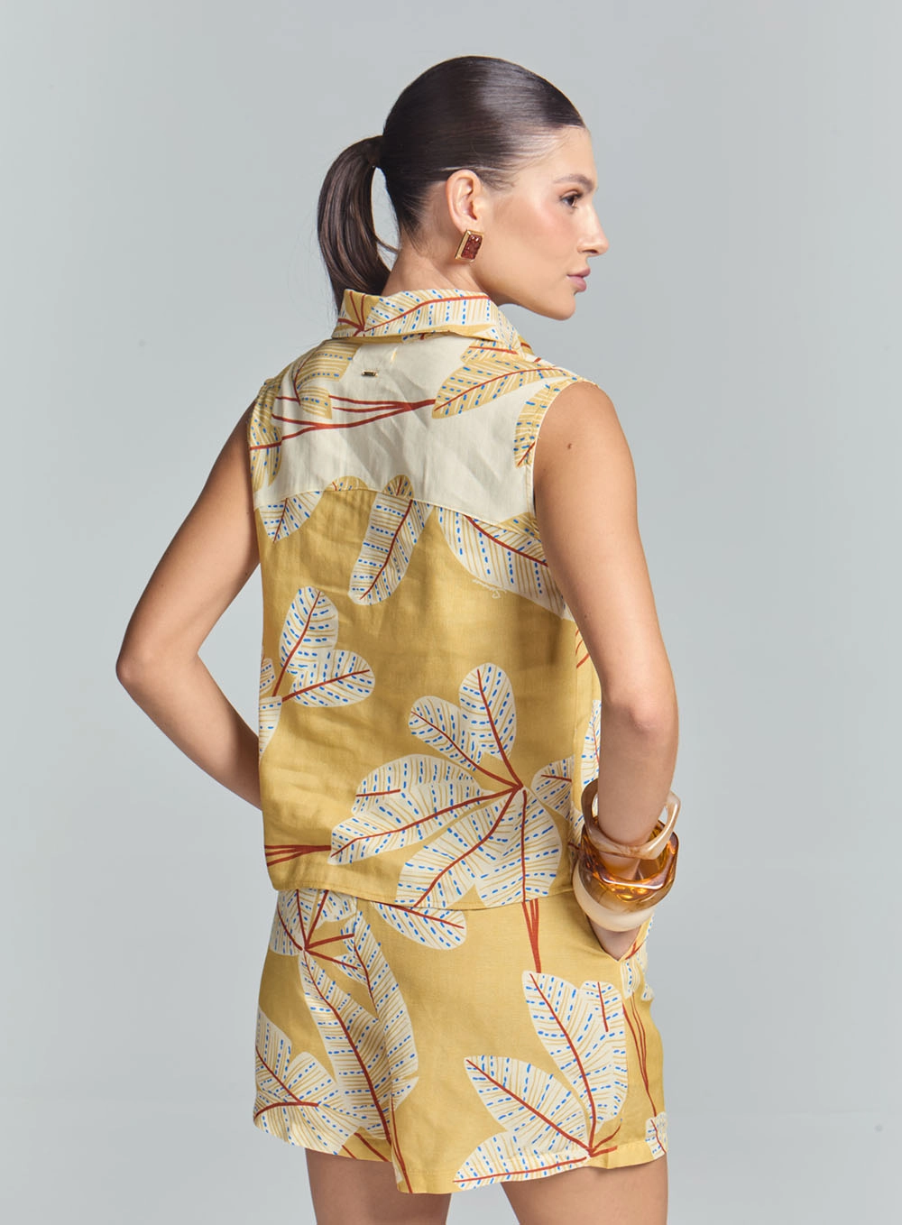 Camisa Feminina Estampada De Alfaiataria Estampados 4