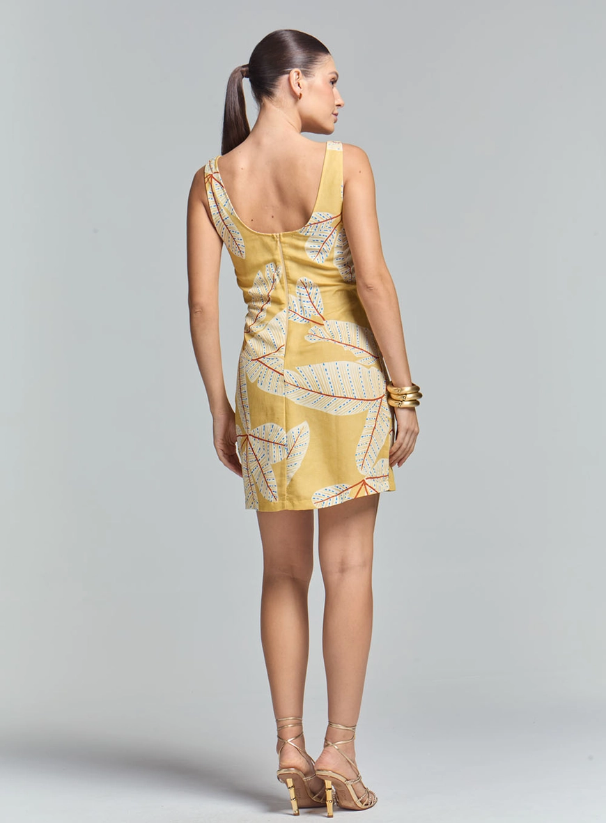 Vestido Curto Linho Estampado Estampados 4