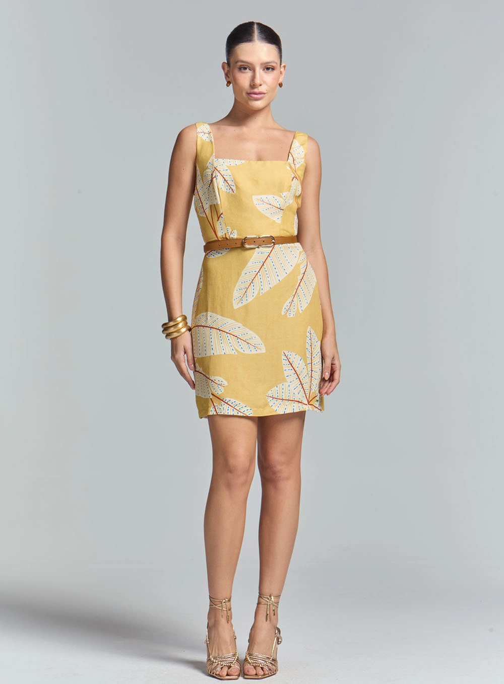 Vestido Curto Linho Estampado Estampados 1