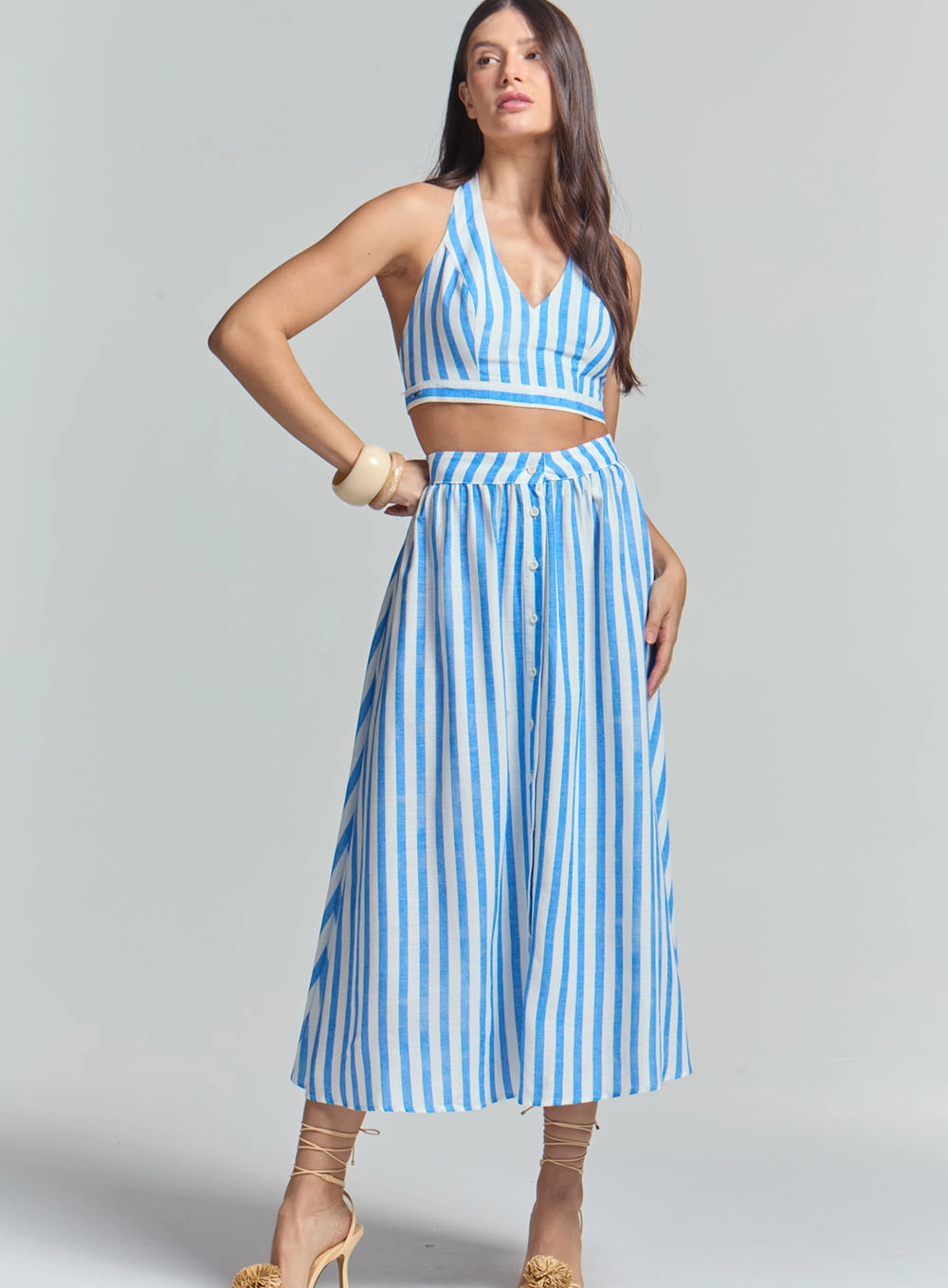 Top Slim Frente Única Com Amarração Estampado Estampados 1