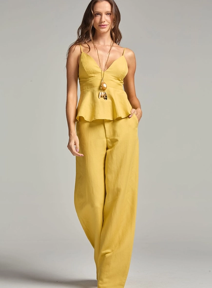 Calça Reta Com Bolso Faca