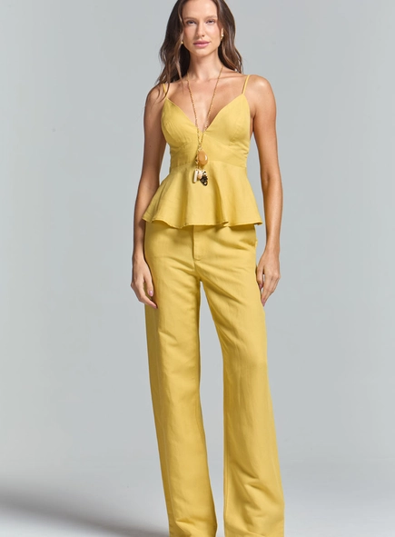 Calça Reta Com Bolso Faca