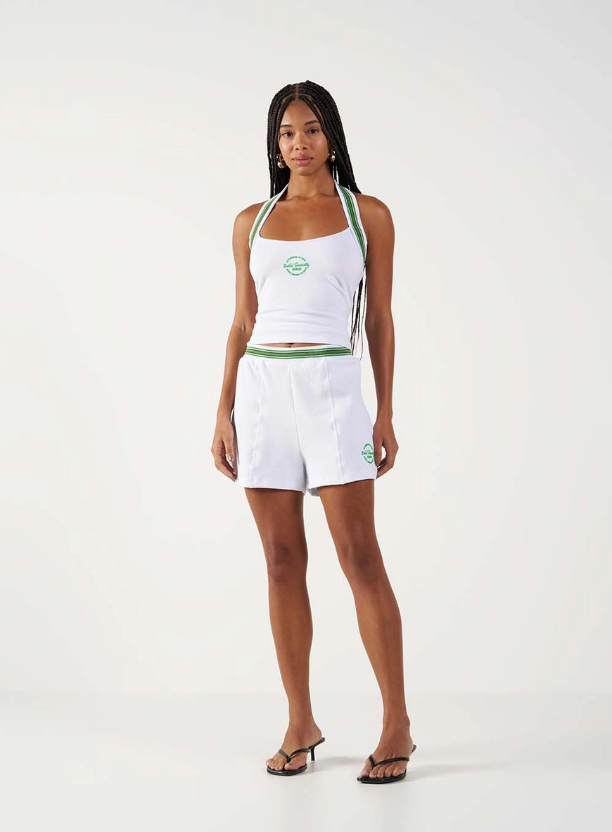 Blusa Halter Neck Com Retilinea E Bordado Branco 2