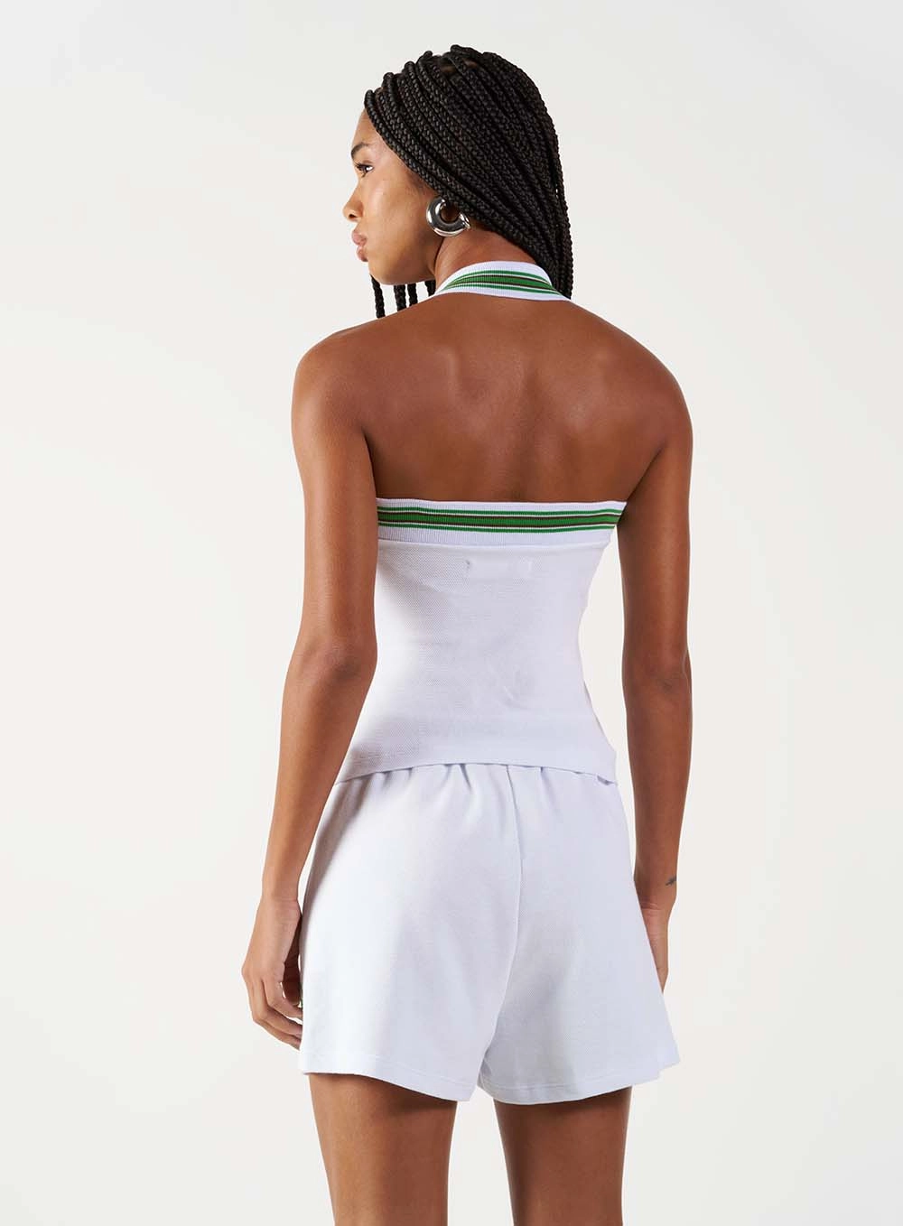 Blusa Halter Neck Com Retilinea E Bordado Branco 3