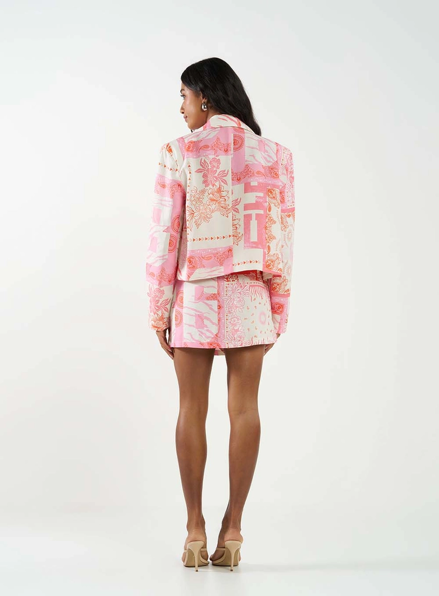 Blazer Feminino Em Linho Estampado Estampados 5