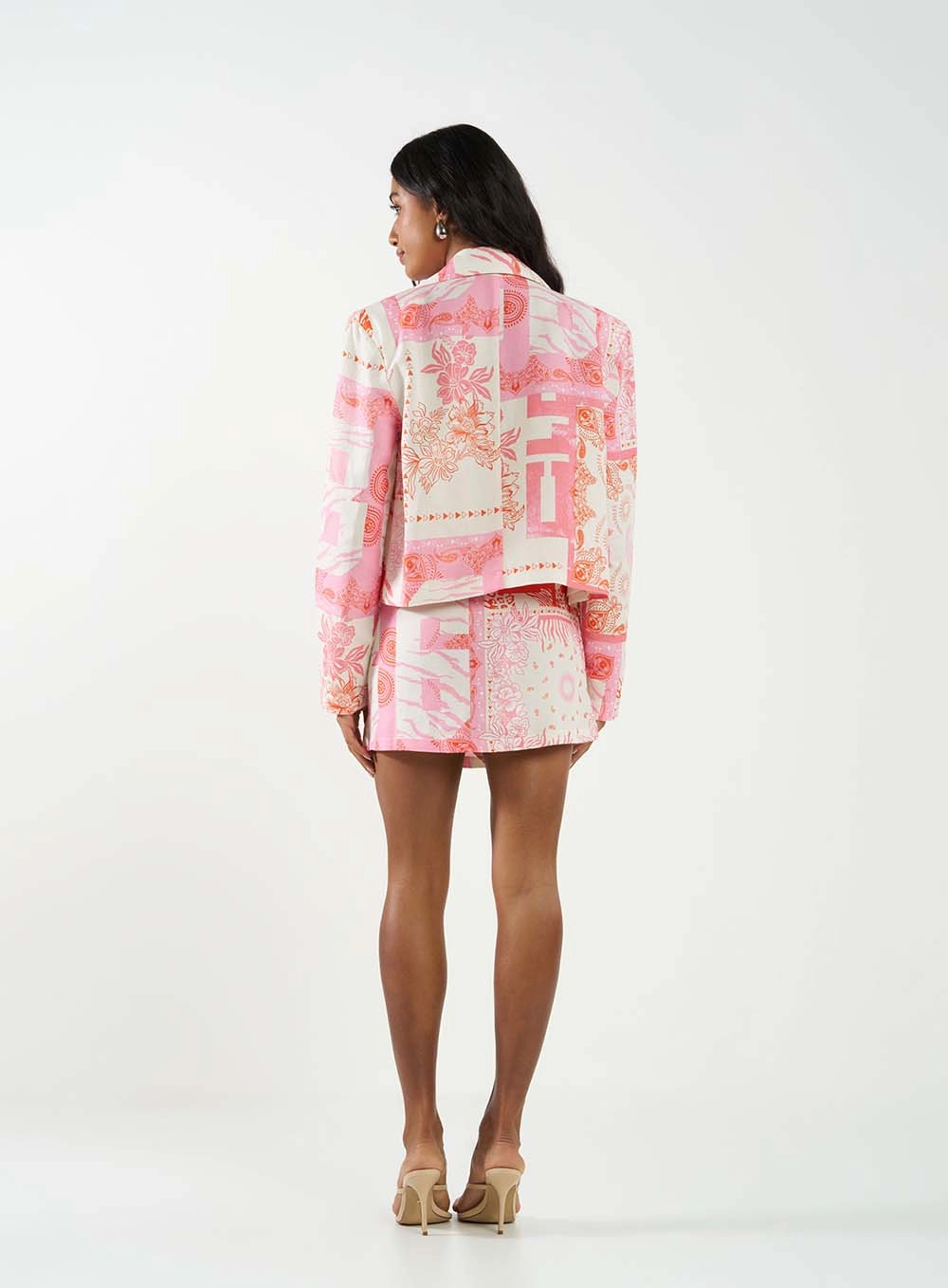 Blazer Feminino Em Linho Estampado Estampados 5